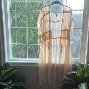 Elegant Cream Sheer Kimono